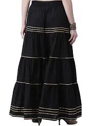 Womens Stylish and Fashionable Mid-Rise Garara/sharara Palazzo Pants with Elasticated Waist (Jumbo Size)-thumb1