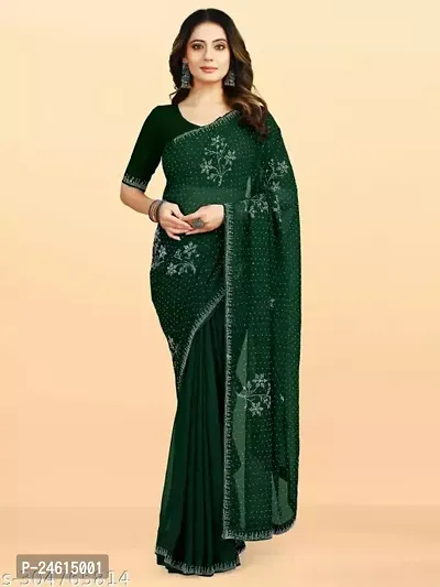 Buy sadika women's solid plain daily wear bottle green georgette saree  Online at Best Prices in India - JioMart.