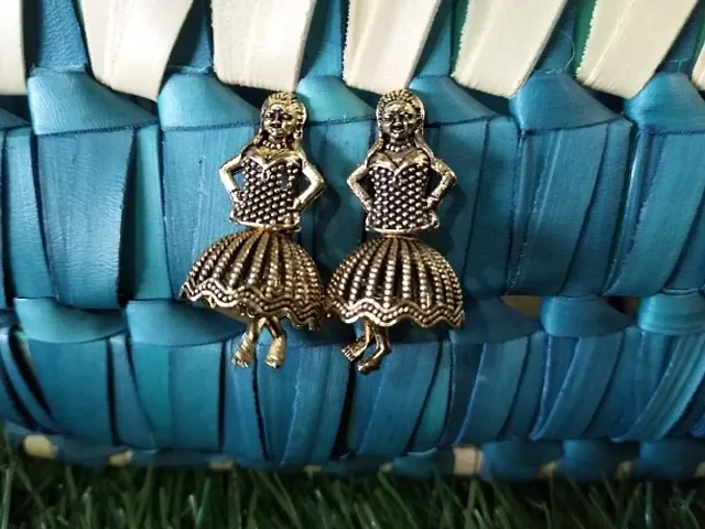 Stylish Oxidised Dancing Doll Earring for Women