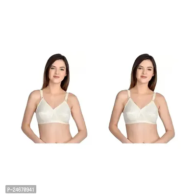 Classic Cotton Blend Non Padded Bra For Women Pack of 2