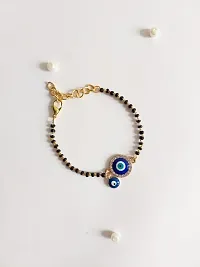 Octagon Hub Blue Evil Eye Hand hath Mangalsutra Bracelet for Women-thumb1