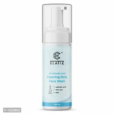 Elatiz Foaming Daily Face Wash with Salicylic Acid, Zinc PCA  PHA - 100 ml | Safe  Effective |