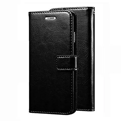 ClickCase? Vintage Series Exicutive Business Leather Wallet Flip Back Case Stand with 3 Card Slots & Money Pocket Magnetic Cover for Honor 10 (Black)