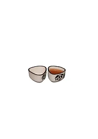 Lyallpur Stores Ceramic Chutney Bowl Set, Triangle Shape - Small Size (Pack Of 2, Black And White Color) Ceramic Chatni Katori Serving For Kitchen And Dining. Sauce Bowl Pickle Serving Bowl For Home.-thumb1