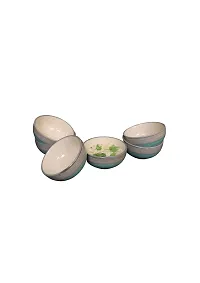 Lyallpur Stores Ceramic Studio Pottery Serving Bowl Set Olive Green And Grey Color (Pack Of 6, Round) For Snacks, Cereal, Serving Dessert Microwave And Dishwasher Safe Bowls - 180 Ml Capacity-thumb1