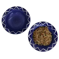 Lyallpur Stores Ceramic Plates Royal Blue Color, Medium Size (Pack Of 2, 7 Inch) Soup Plate Snack Plate Nodules Plate Microwave And Dishwasher Safe For Serving Your Family, Friends And Guest.-thumb1