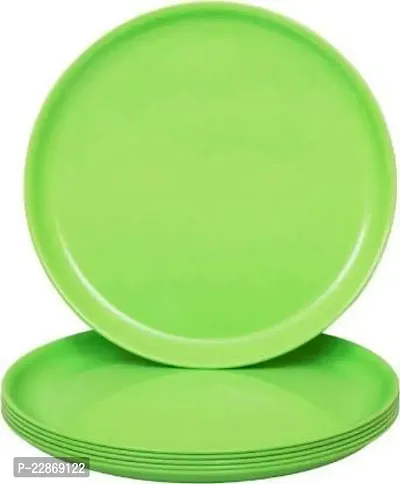 Lyallpur Stores Green Dinner Plates,Microsafe Plastic Plates Set Of 6-thumb0