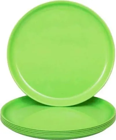 Lyallpur Stores Green Dinner Plates,Microsafe Plastic Plates Set Of 6