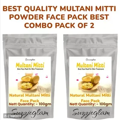 Suzzieglam 100% Pure And Natural Multani Mitti 2 Packets(100Gm +100Gm) Multani Mitti Face Pack Combo Multani Mitti