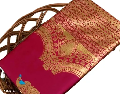 BEAUTIFUL RICH PALLU AND JACQUARD WORK ON ALL OVER THE SAREE.-thumb0