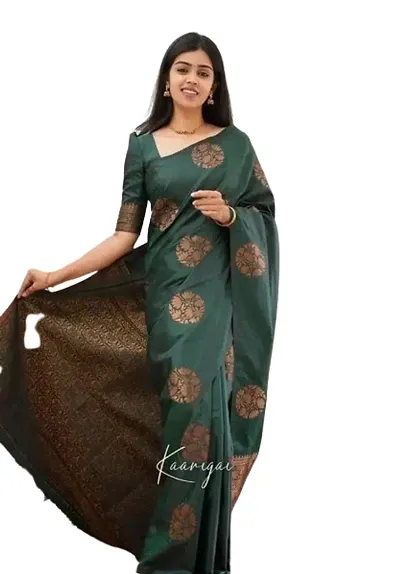 Silk Cotton Jacquard Sarees with Blouse piece