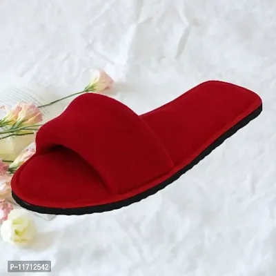 Soft House Slippers Open Toe Flats Home Indoor Bedroom Carpet Lightweight Slippers House Slippers for Women Soft Open Winter Carpet Home Indoor Slipper for Bedrooms comfortable pair of Slipper. Featur-thumb3