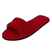 Soft House Slippers Open Toe Flats Home Indoor Bedroom Carpet Lightweight Slippers House Slippers for Women Soft Open Winter Carpet Home Indoor Slipper for Bedrooms comfortable pair of Slipper. Featur-thumb3
