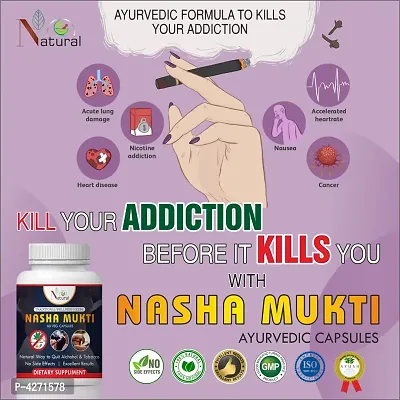 Nasha Mukti Herbal Capsules For Anti-Smoking 100% Ayurvedic (60 Capsules)-thumb0