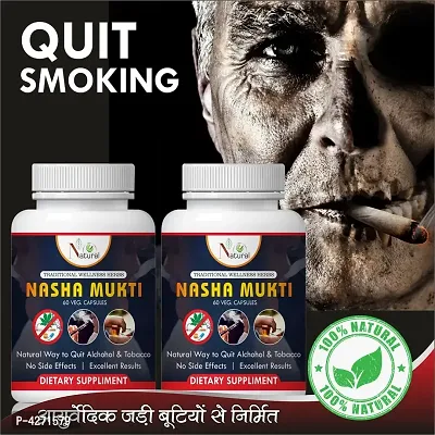 Nasha Mukti Herbal Capsules For Anti-Smoking 100% Ayurvedic (120 Capsules)-thumb0