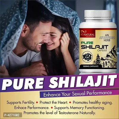 Pure Shilajit Herbal Capsules For High Altitude Sickness 100% Ayurvedic (60 Capsules)-thumb0
