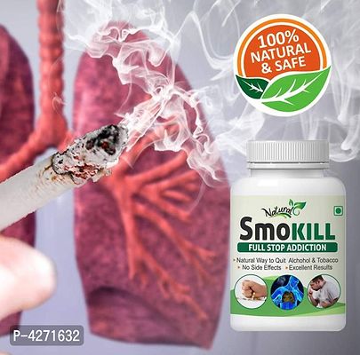 Smokill Herbal Capsules For Helps To Quit Smoking 100% Ayurvedic (60 Capsules)-thumb0