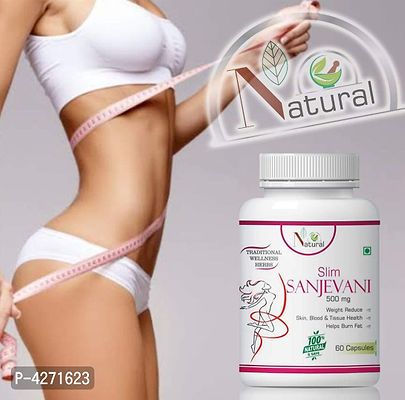 Slim Sanjevani Herbal Capsules For Extra Body Fat Burner 100% Ayurvedic (60 Capsules)