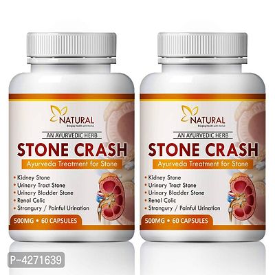 Stone Crash Herbal Capsules For Helps To Remove Stone In Kidney 100% Ayurvedic (120 Capsules)