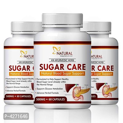 Sugar Care Herbal Capsules For Helps To Control Sugar Level 100% Ayurvedic (180 Capsules)-thumb0
