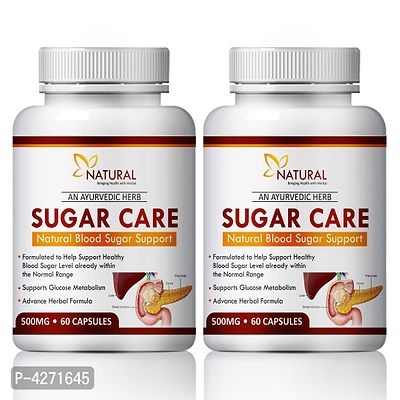 Sugar Care Herbal Capsules For Helps To Control Sugar Level 100% Ayurvedic (120 Capsules)-thumb0