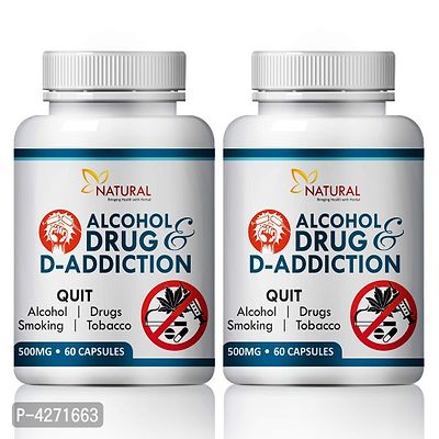 Alcohol  D-Drug Addiction Herbal Capsules For Helps To Remove Addiction 100% Ayurvedic (120 Capsules)