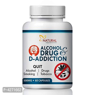 Alcohol & D-Drug Addiction Herbal Capsules For Helps To Remove Addiction 100% Ayurvedic (60 Capsules)-thumb0