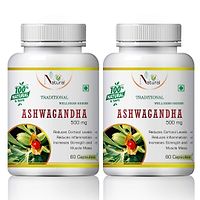 Ashwagandha Herbal Capsules For Reduces Cortical Levels 100% Ayurvedic (120 Capsules)-thumb1