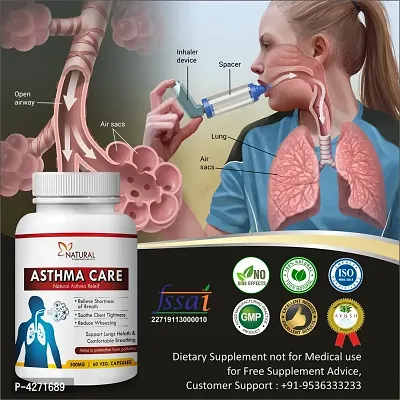 Asthama Care Herbal Capsules For Help In Asthma Problems 100% Ayurvedic (60 Capsules)-thumb0