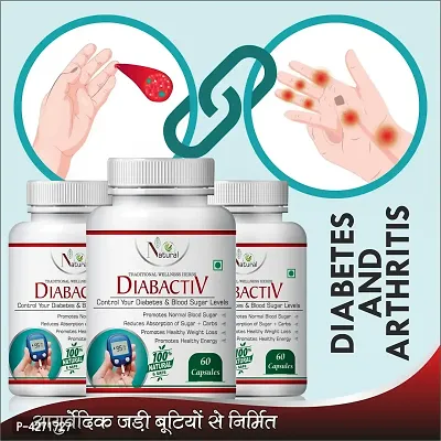 Diabactive Herbal Capsules For Powerful Blend Of Natural Herbs 100% Ayurvedic (180 Capsules)-thumb0