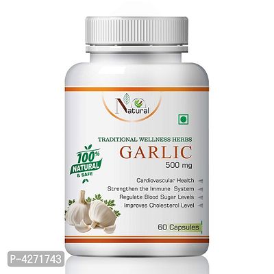 Garlic Herbal Capsules For Regulate Blood Sugar Leve 100% Ayurvedic (60 Capsules)-thumb2