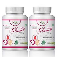 Glow Herbal Capsules For Remove Darkspots And Pimples 100% Ayurvedic (120 Capsules)-thumb1