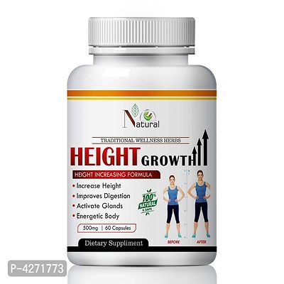 Height Growth Herbal Capsules For Growing Maximum Height 100% Ayurvedic (60 Capsules)-thumb2