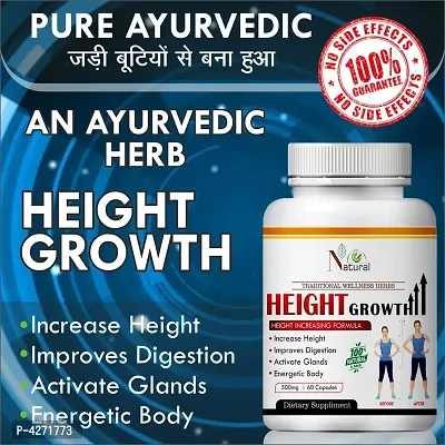 Height Growth Herbal Capsules For Growing Maximum Height 100% Ayurvedic (60 Capsules)-thumb0