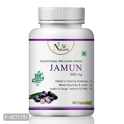 Jamun Herbal Capsules For Cleansing The Digestive System 100% Ayurvedic (60 Capsules)-thumb2