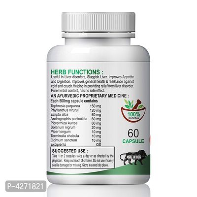 Levenum Herbal Capsules For Less Burden On Diseased Liver 100% Ayurvedic (60 Capsules)-thumb3