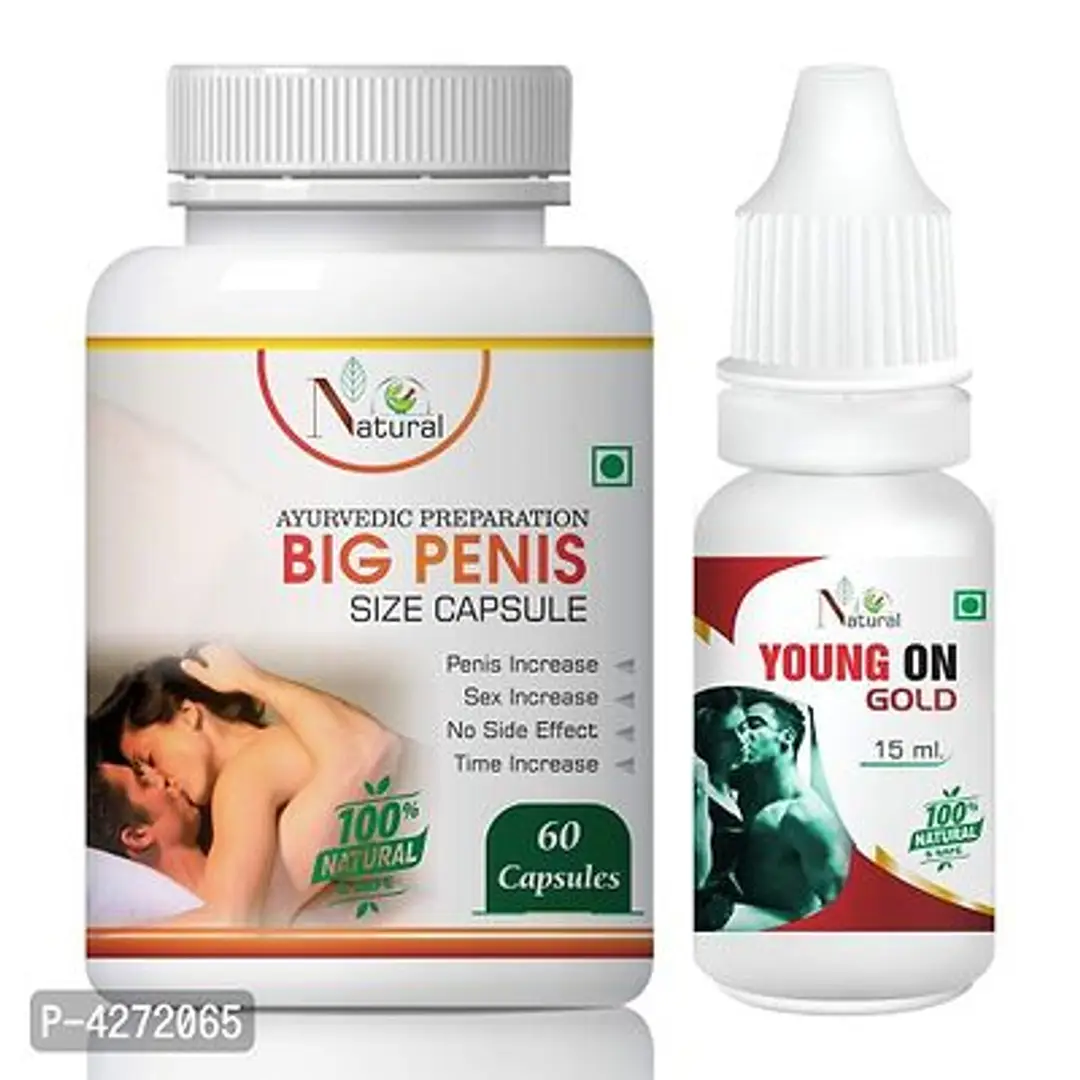 Big Penis Size Capsules  Young On Gold Oil For Penis Growth Capsule And Oil (60 Capsules + 15 Ml)-thumb2