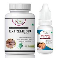 Extreme 303 Capsules  Big Penis Size Oil For Penis Increase Capsule And Oil (60 Capsules + 15 Ml)-thumb1