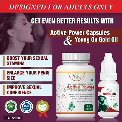 Active Power  Young On Gold For Hammer Of Thor Sex Capsule For Men Oil (60 Capsules + 15 Ml)