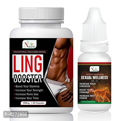 Ling Booster Capsules  Sexual Wellness Oil For Sex Stamina Capsule And Oil For Long Time (60 Capsules + 15 Ml)-thumb2