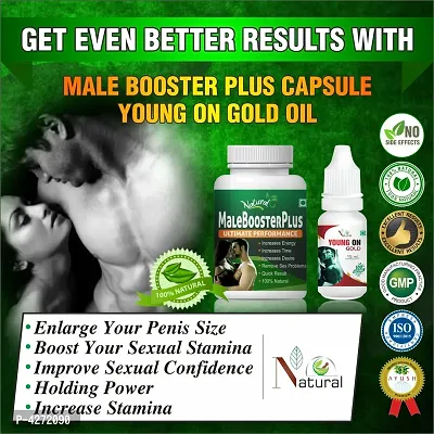 Male Booster Plus Capsule  Young On Gold Oil For Hard Rock Sex Capsules And Oil (60 Capsules + 15 Ml)