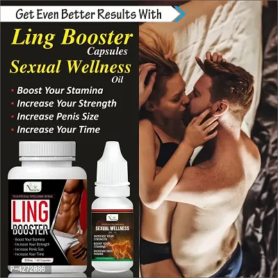 Ling Booster Capsules  Sexual Wellness Oil For Sex Stamina Capsule And Oil For Long Time (60 Capsules + 15 Ml)
