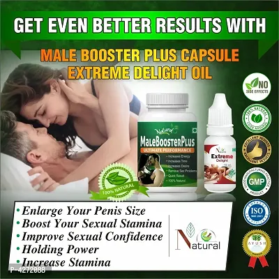 Male Booster Plus Capsule  Extreme Delight For Sex Enhancements Capsules And Capsules For Men (60 Capsules + 15 Ml)-thumb0