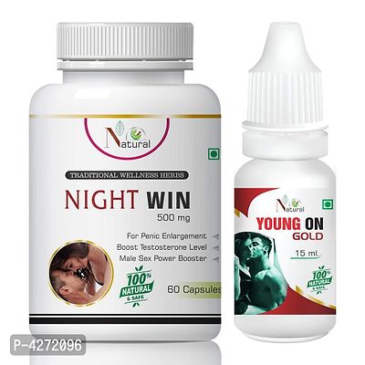 Night Win Capsule  Young On Gold Oil For Sex Time Increase Oil Or Capsules For Men (60 Capsules + 15 Ml)-thumb2