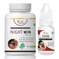 Night Win Capsules & Penis Enlargement Oil For Men's Sex Power Booster Capsules And Capsules (60 Capsules + 15 Ml)-thumb1