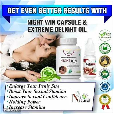 Night Win Capsules  Extreme Delight Oil For Sex Capsules And Oil For Men To Get Mood (60 Capsules + 15 Ml)