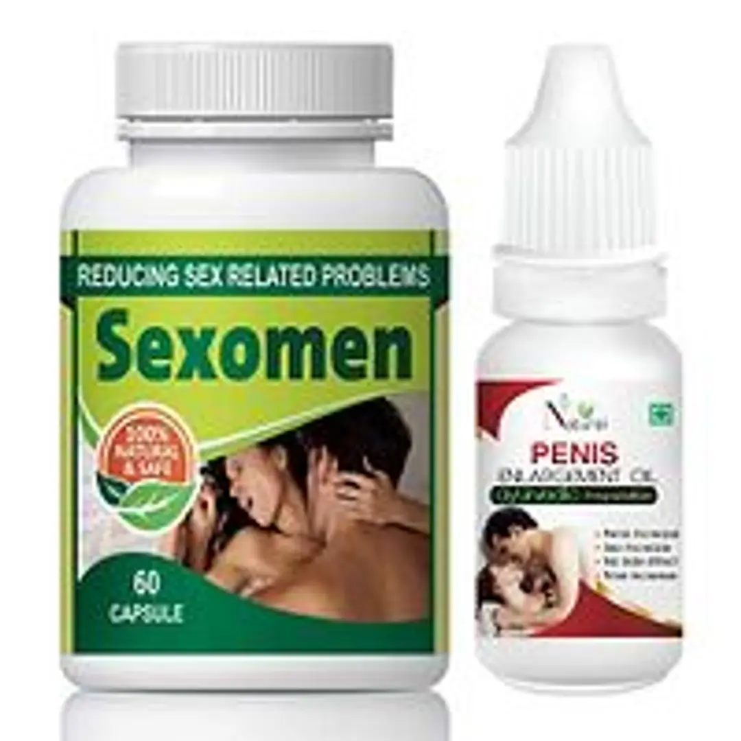 Sexomen Capsules  Penis Enlargement Oil For Sex Power Capsule And Oil For Men Long Time (60 Capsules + 15 Ml)-thumb1