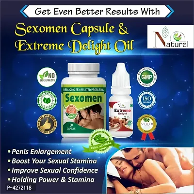 Sexoman Capsules  Extreme Delight Oil For Capsules And Oil For Men Long Time Sex (60 Capsules + 15 Ml)