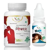 Win Power Capsule  Male Pro Oil For Men's Sex Power Capsules And Oil Without Side Effects (60 Capsules + 15 Ml)-thumb1