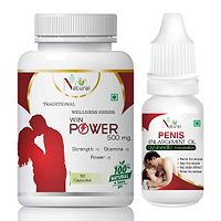 Win Power Capsule  Penis Enlargement Oil For Penis Big Size Capsules And Oil (60 Capsules + 15 Ml)-thumb1